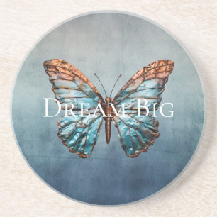 Blaue Graue Textur Schmetterling Getränkeuntersetzer