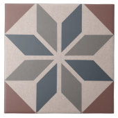 Blaue, graue und erdfarbene Diamantziegel Fliese (Vorderseite)