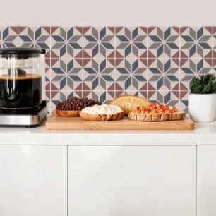 Blaue, graue und erdfarbene Diamantziegel Fliese