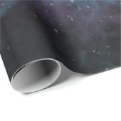 Blaue, graue und lila Nebel Geschenkpapier (Rolleneckpunkt)