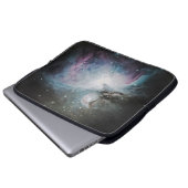 Blaue, graue und lila Nebel Laptopschutzhülle (Vorne Knopf)
