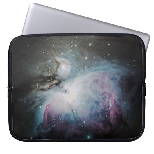 Blaue, graue und lila Nebel Laptopschutzhülle (Vorderseite)