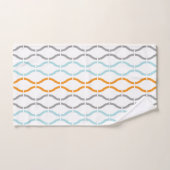 Blaue, graue und orangefarbene Streifen Badhandtuch Set (Handtuch)