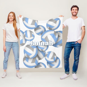 Blaue graue Volleyball-Mädchen Dekoration der Spor Fleecedecke