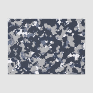 Blaue Graue Weiße Tarnung Camouflage Muster Party Seidenpapier