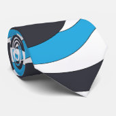Blaue Graue Wellenstreifen Krawatte (Gerollt)