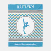 Blaue/graue Zickzack Streifen-Gymnastik mit Fleecedecke (Vorderseite)