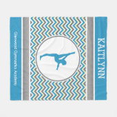 Blaue/graue Zickzack Streifen-Gymnastik mit Fleecedecke (Vorderseite (Horizontal))