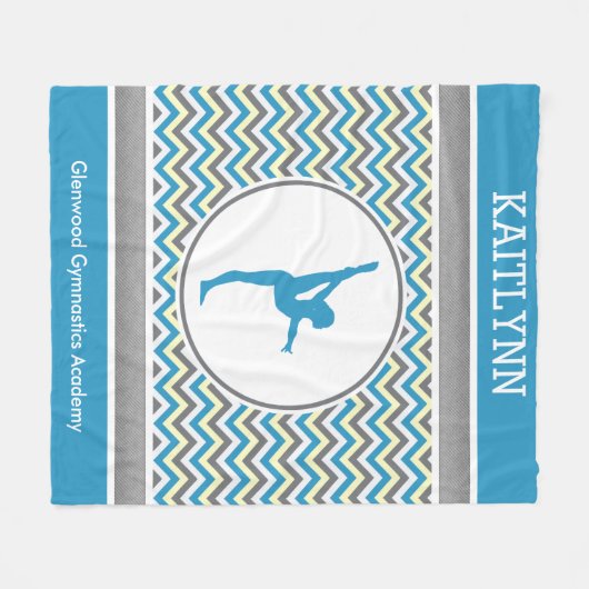 Blaue/graue Zickzack Streifen-Gymnastik mit Fleecedecke (Vorderseite (Horizontal))