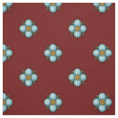 Blaue grausame Blume auf dunkelrot Stoff (Muster)