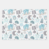BLAUE & GRAY BABY BOY ITEMS TOYS STARTEN GESCHENKPAPIER SET (Vorderseite 2)