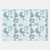 BLAUE & GRAY BABY BOY ITEMS TOYS STARTEN GESCHENKPAPIER SET (Vorderseite)