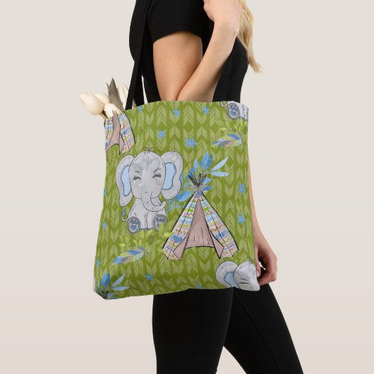BLAUE & GRAY BOHO BABY ELEPHANT & DREAMCATCHER TASCHE (Von Nahem)