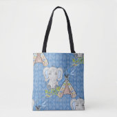 BLAUE & GRAY BOHO BABY ELEPHANT & DREAMCATCHER TASCHE (Vorderseite)