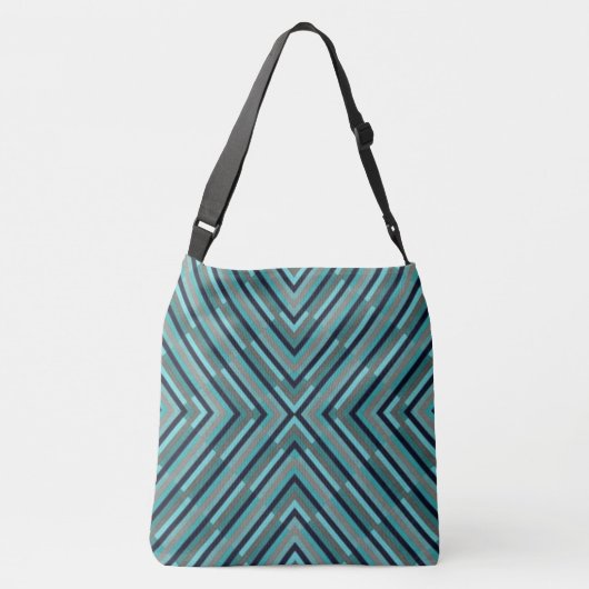 "BLAUE GRAY GEOMETRIC DIAGONAL" Tote Bag Tragetaschen Mit Langen Trägern (Rückseite)