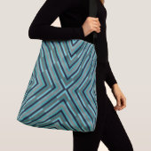 "BLAUE GRAY GEOMETRIC DIAGONAL" Tote Bag Tragetaschen Mit Langen Trägern (Von Nahem)