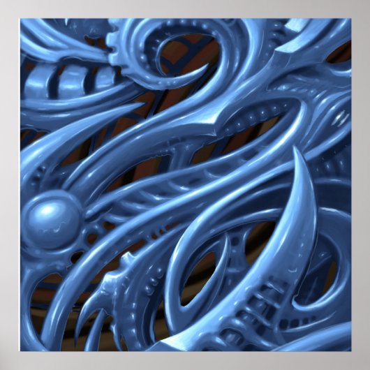 BLAUE GRAY MECH POSTER (Vorne)