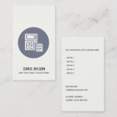 BLAUE GRAY MODERN CALCULATOR COIN ICON BUCHUNG VISITENKARTE (Vorne/Hinten)