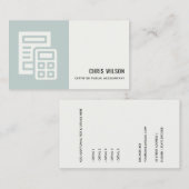 BLAUE GRAY MODERN CALCULATOR ICON BUCHSTEUER VISITENKARTE (Vorne/Hinten)