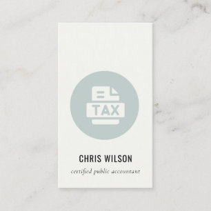 BLAUE GRAY MODERNE STEUERRÜCKKEHRSTEUER AGENT VOR VISITENKARTE