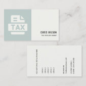 BLAUE GRAY MODERNE STEUERRÜCKKEHRSTEUER AGENT VORB VISITENKARTE (Vorne/Hinten)