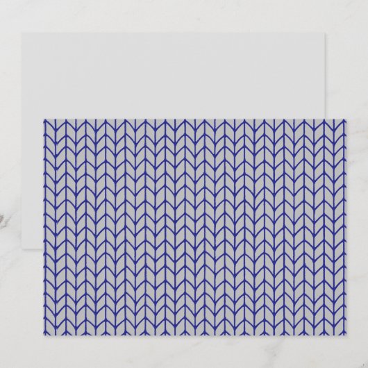 BLAUE GRAY STRICK 12x18 Flachkarte / Horizontal Karte (Vorne/Hinten)