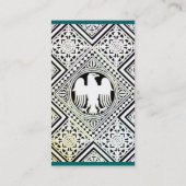 BLAUE GREEN BLACK AND WHIRLLE ROMAN EAGLE DAMASK VISITENKARTE (Rückseite)