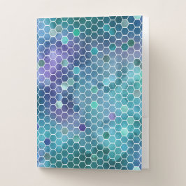BLAUE GREEN LILA HONEYCOMB PATTERN BEWERBUNGSMAPPE