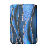 BLAUE GREEN MARBLE AGATE GOLD GLITZER GLAM BADEMATTE (Vorderseite Vertikal)