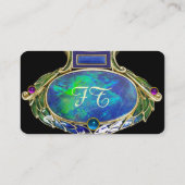 BLAUE GREEN OPAL ,ART NOUVEAU GOLD JEWEL MONOGRAM VISITENKARTE (Rückseite)