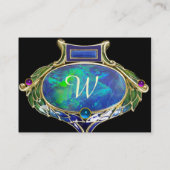 BLAUE GREEN OPAL ,ART NOUVEAU GOLD JEWEL MONOGRAM VISITENKARTE (Rückseite)