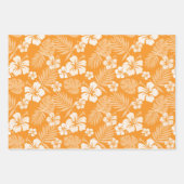 BLAUE GREEN ORANGE TROPICAL HIBISKUS BLUME GESCHENKPAPIER SET (Vorderseite 3)