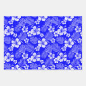 BLAUE GREEN ORANGE TROPICAL HIBISKUS BLUME GESCHENKPAPIER SET (Vorderseite)