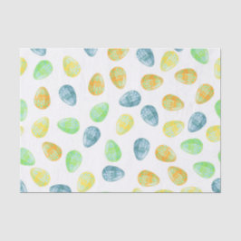 BLAUE GREEN ORANGE YELLOW WATERCOLOR EASTER SEIDENPAPIER