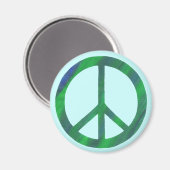 Blaue Green Peace-Zeichen Magnet (Vorderseite/Rückseite)