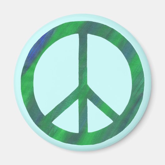 Blaue Green Peace-Zeichen Magnet (Vorne)