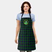 BLAUE GREEN SCOTT ARMSTRONG TARTAN GEM MONOGRAMM SCHÜRZE (Getragen)