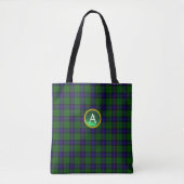 BLAUE GREEN SCOTT ARMSTRONG TARTAN GEM MONOGRAMM TASCHE (Vorderseite)