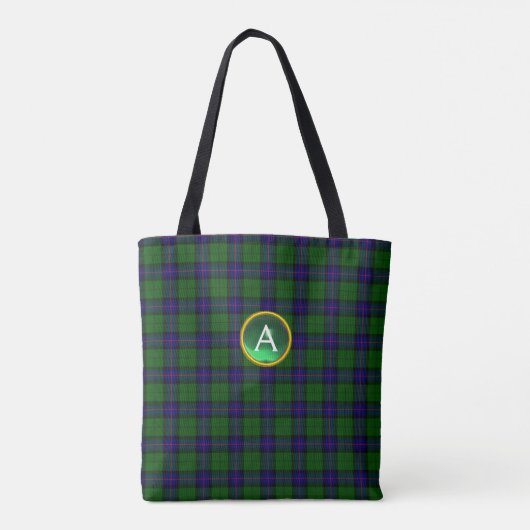 BLAUE GREEN SCOTT ARMSTRONG TARTAN GEM MONOGRAMM TASCHE (Rückseite)