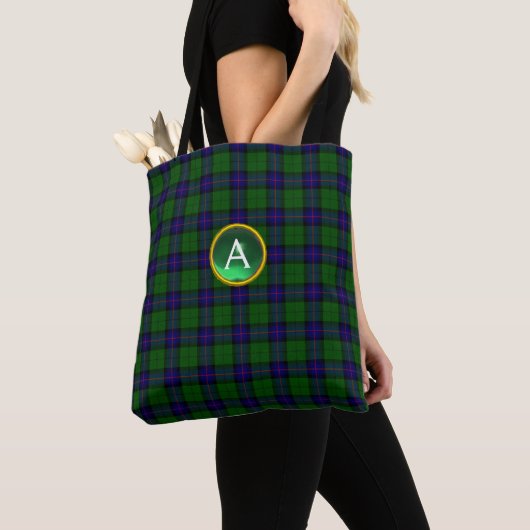 BLAUE GREEN SCOTT ARMSTRONG TARTAN GEM MONOGRAMM TASCHE (Von Nahem)