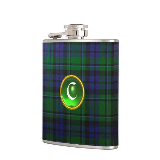 BLAUE GREEN SCOTTISH TARTAN EMERALD GEM MONOGRAM FLACHMANN (Links)