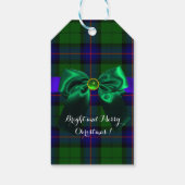 BLAUE GREEN SCOTTISH TARTAN MIT CHRISTMAS BOWS GESCHENKANHÄNGER (Rückseite)