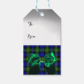 BLAUE GREEN SCOTTISH TARTAN MIT CHRISTMAS BOWS GESCHENKANHÄNGER (Vorderseite)