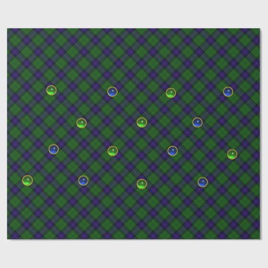 BLAUE GREEN SCOTTISH TARTAN ,SAPPHIRE EMERALD GEMS GESCHENKPAPIER (Flach)