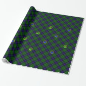 BLAUE GREEN SCOTTISH TARTAN ,SAPPHIRE EMERALD GEMS GESCHENKPAPIER (Ungerollt)