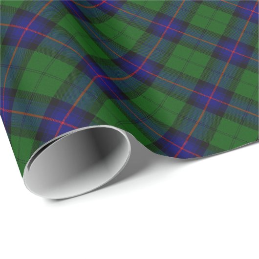 BLAUE GREEN SCOTTISH TARTAN ,SAPPHIRE EMERALD GEMS GESCHENKPAPIER (Rolleneckpunkt)