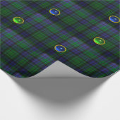 BLAUE GREEN SCOTTISH TARTAN ,SAPPHIRE EMERALD GEMS GESCHENKPAPIER (Ecke)
