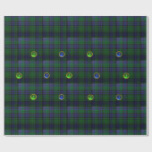 BLAUE GREEN SCOTTISH TARTAN ,SAPPHIRE EMERALD GEMS GESCHENKPAPIER (Flach)