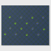 BLAUE GREEN SCOTTISH TARTAN ,SAPPHIRE EMERALD GEMS GESCHENKPAPIER (Flach)