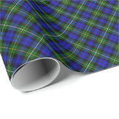 BLAUE GREEN SCOTTISH TARTAN ,SAPPHIRE EMERALD GEMS GESCHENKPAPIER (Rolleneckpunkt)